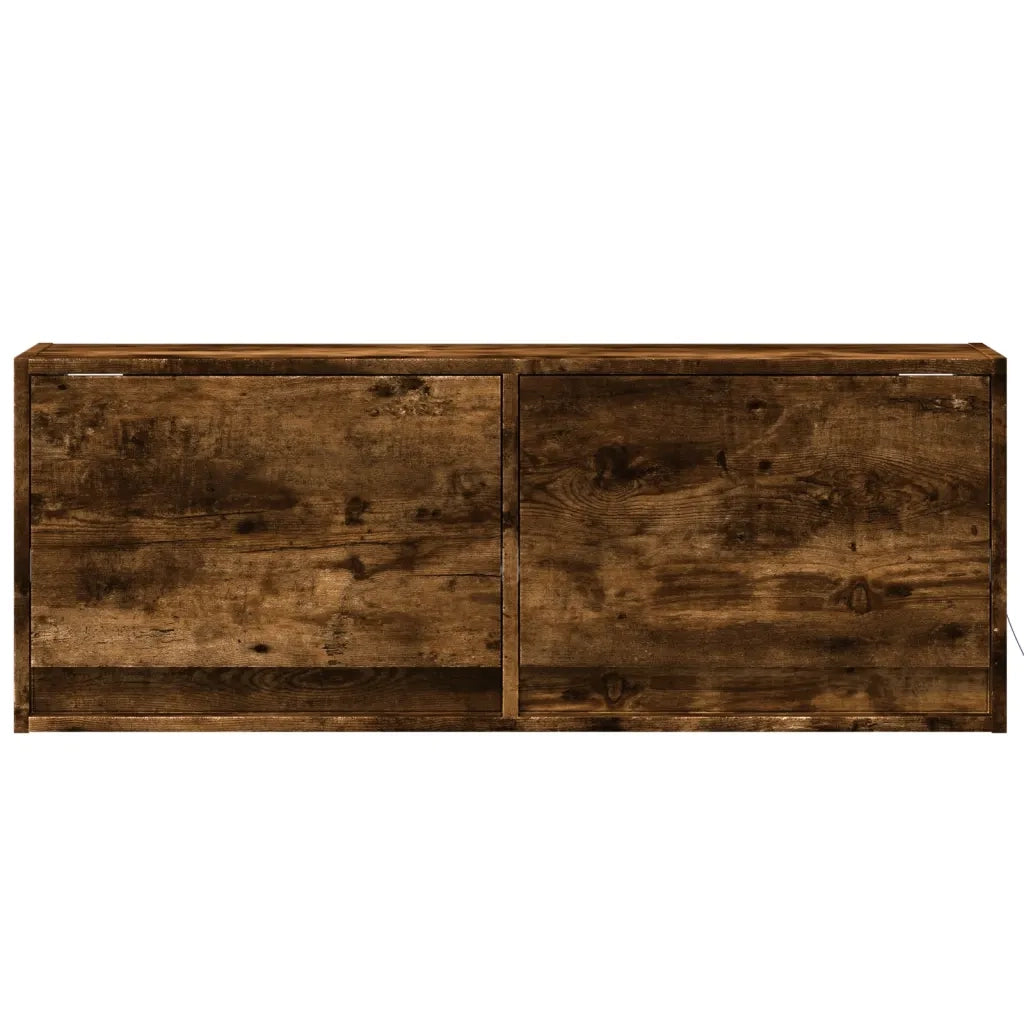 Mobile TV a Parete con Luci LED-Mobile TV a Muro Rovere Fumo 100x31x35 cm 551448