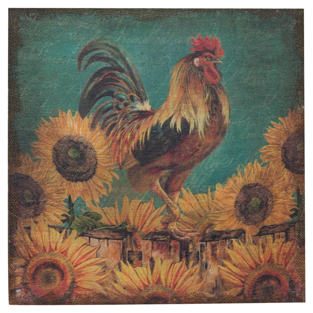 Biscottini Stampa 'GALLO' su tela in juta grezza anticata dimensioni L40xPR1,9xH40