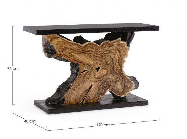 Consolle Teak Marrone Rustica da Interno 120x40 cm - MIA