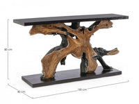 Consolle in Teak Marrone Rustica da Interno 150x40 - MIA