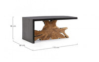 Tavolino in Teak Marrone Moderno da Interno 110x60 - MIA