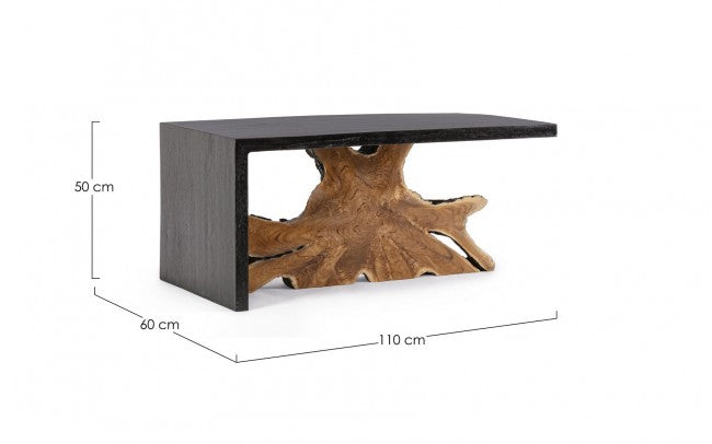 Tavolino in Teak Marrone Moderno da Interno 110x60 - MIA