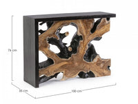 Consolle in Teak Marrone Stile Rustico da Interno 100x35 - MIA