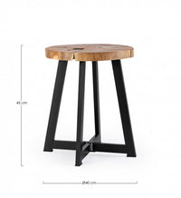 Tavolino in Teak Marrone Industriale da Interno 40 cm - MIRANDA