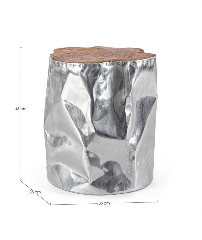 Tavolino in Teak Marrone Moderno da Interno 35 cm - MAX