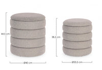 Pouf Contenitore Bouclé Grigio Moderno da Interno - JACKSON