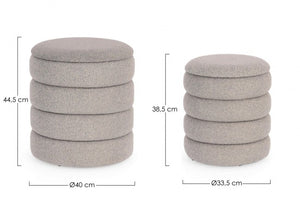 Pouf Contenitore Bouclé Grigio Moderno da Interno - JACKSON