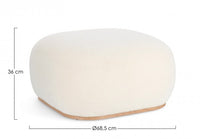 Pouf in Tessuto Bianco Moderno da Interno - RYAN