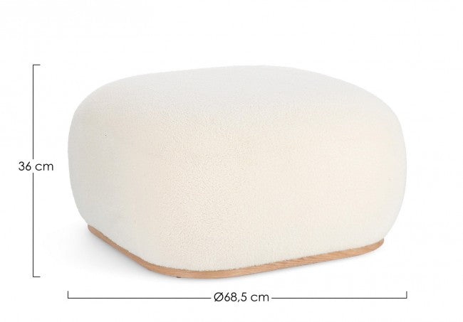 Pouf in Tessuto Bianco Moderno da Interno - RYAN