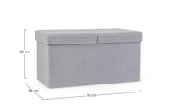 Set 2 Pouf Contenitore in Bouclé Grigio Moderno da Interno - MARTIN