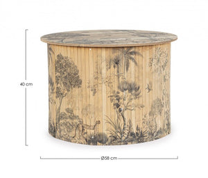 Tavolino Legno Bambù Marrone Boho da Interno 58xH40 - STARDUST