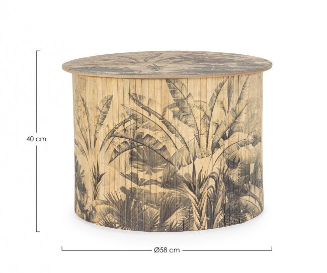 Tavolino Legno Bamboo Marrone Boho da Interno 58 H40 - STARDUST
