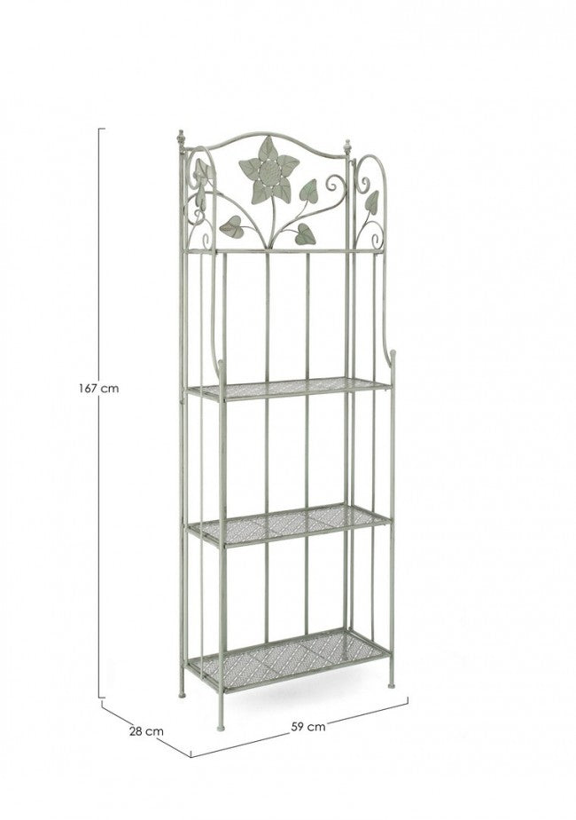Scaffale 4 Piani Acciaio Verde Rustico da Interno - GIANNA