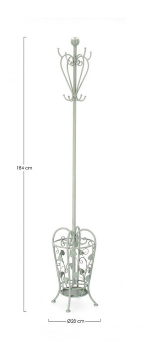 Appendiabiti Acciaio Verde Stile Rustico da Interno - GIANNA