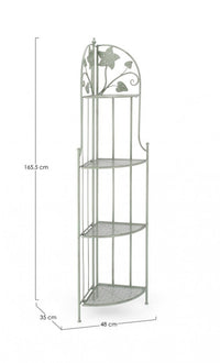 Angoliera 4 Piani Acciaio Verde Stile Rustico da Interno - GIANNA