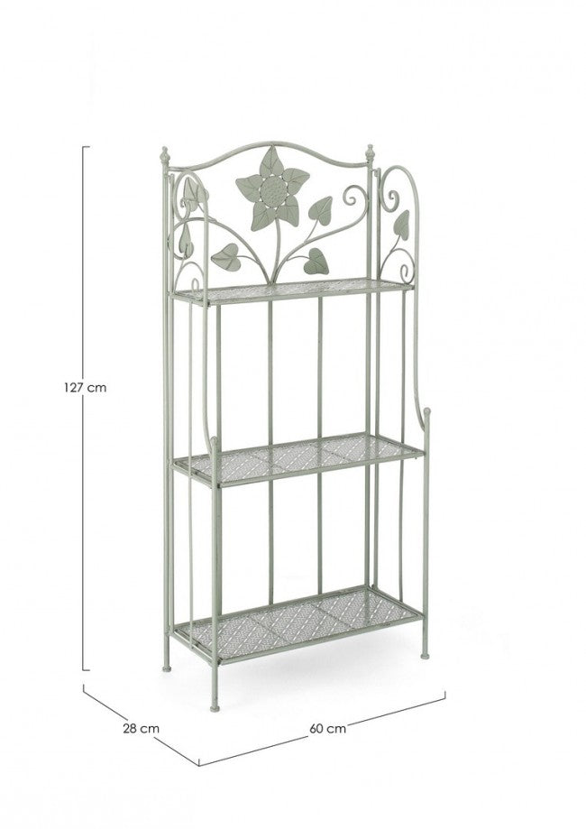 Scaffale 3 Piani Acciaio Verde Rustico da Interno - GIANNA