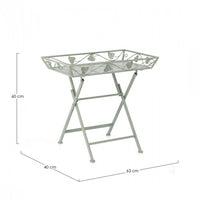 Set 2 Tavoli Rettangolari Acciaio Verde da Esterno - GIANNA