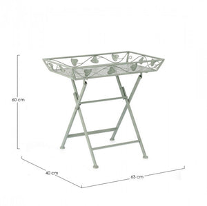 Set 2 Tavoli Rettangolari Acciaio Verde da Esterno - GIANNA