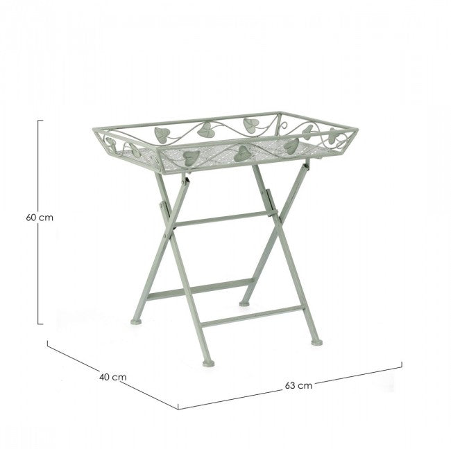 Set 2 Tavoli Rettangolari Acciaio Verde da Esterno - GIANNA