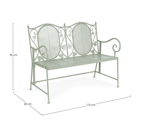 Panca Acciaio Verde Stile Rustico da Esterno - GIANNA