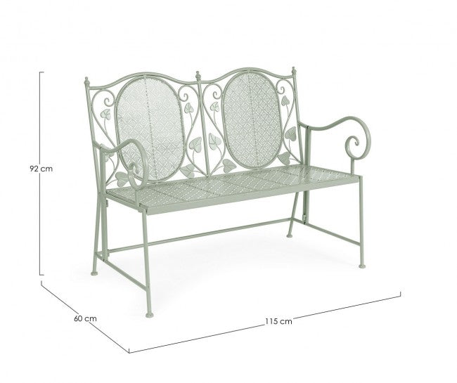 Panca Acciaio Verde Stile Rustico da Esterno - GIANNA
