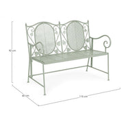 Panca Acciaio Verde Stile Rustico da Esterno - GIANNA