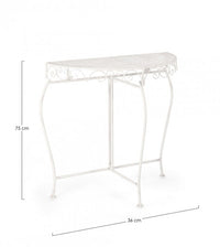 Set 2 Consolle Acciaio Bianco Rustico da Interno - IRENE