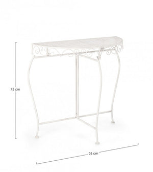 Set 2 Consolle Acciaio Bianco Rustico da Interno - IRENE