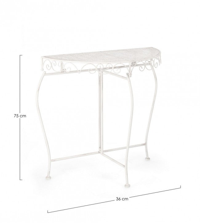 Set 2 Consolle Acciaio Bianco Rustico da Interno - IRENE
