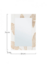 Specchio Legno Bianco Boho da Interno - FLORA