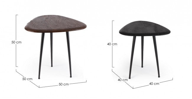 Tavolini Legno Nero Moderni da Interno - PAULINA