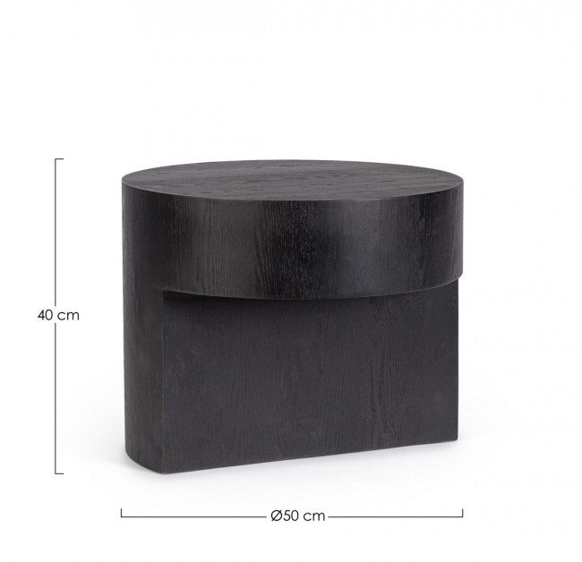 Tavolino Legno Nero Moderno da Interno 50 cm - WHITECAFÉ