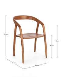 Set 2 Sedie in Teak Marrone Moderno da Interno - ELOISE