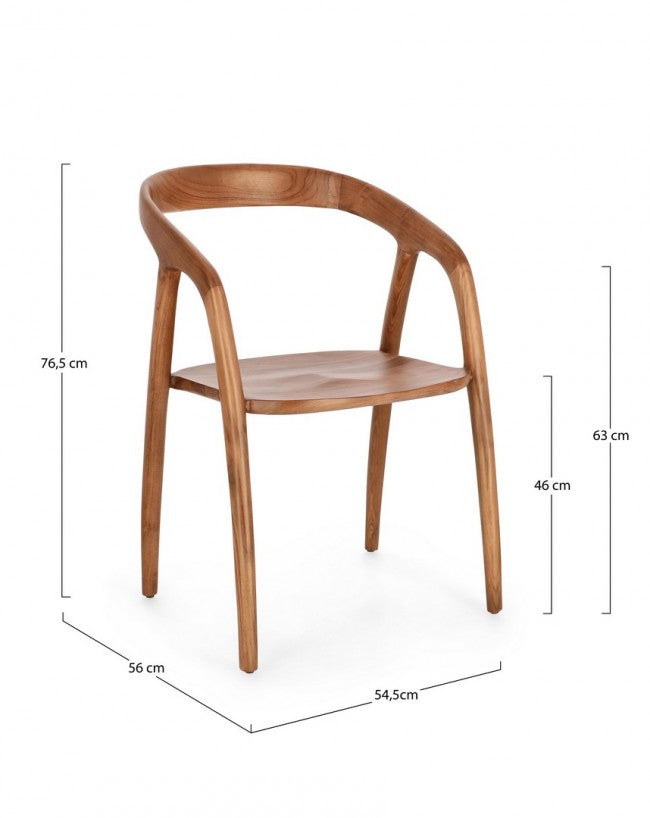 Set 2 Sedie in Teak Marrone Moderno da Interno - ELOISE