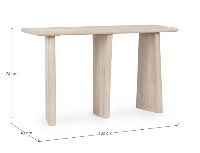 Consolle Legno Marrone Moderno da Interno 130x40 - ELIJAH