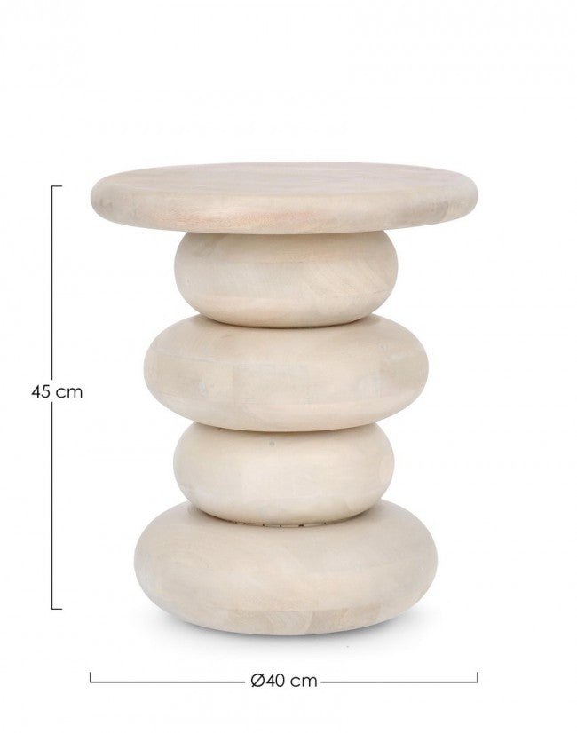 Tavolino Legno Marrone Moderno da Interno 40 cm - ELIJAH