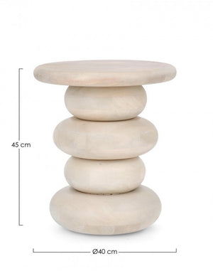 Tavolino Legno Marrone Moderno da Interno 40 cm - ELIJAH