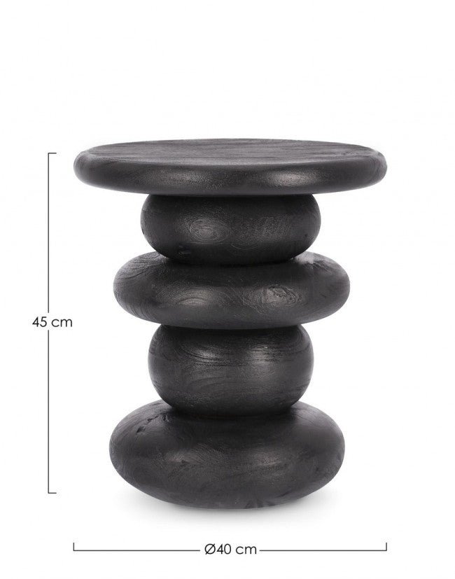 Tavolino Legno Nero Moderno da Interno 40 cm - ALEXIA