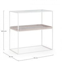 Mobiletto 2 Piani Vetro Bianco Moderno da Interno - CECILIA