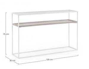 Consolle Vetro Bianco Moderna da Interni 120x30 - CECILIA