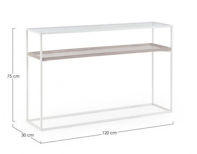Consolle Vetro Bianco Moderna da Interni 120x30 - CECILIA