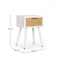Comodino Legno Bianco Moderno da Interno H57 cm - CHARLOTTE