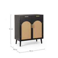 Credenza Legno Nero Boho da Interno - JOSIE