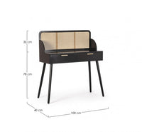 Consolle 2 Cassetti Legno Nero Stile Moderno da Interno - JOSIE