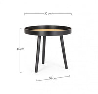 Tavolino Legno Nero Moderno da Interno 50 cm - JOSIE