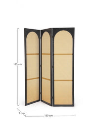 Paravento Legno Nero Stile Boho da Interno 150x180 cm - JOSIE