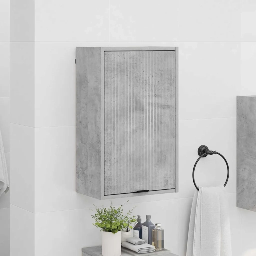 Mobile da Bagno con porta Grigio cemento 39 x 23,5 x 65 cm