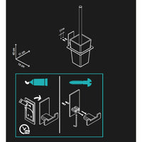Porta scopino serie flat - fissaggio ad incollo o con viti