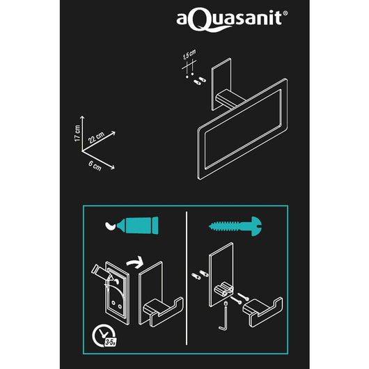 Porta salviette serie flat ad anello - fissaggio ad incollo o con viti