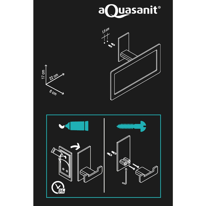 Porta salviette serie flat ad anello - fissaggio ad incollo o con viti